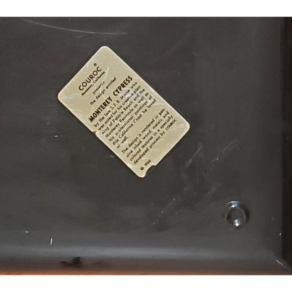 MCM Signed Samuel Finley Brown Morse Couroc Cypress Pebble Beach Serving Tray - Picture 4 of 12